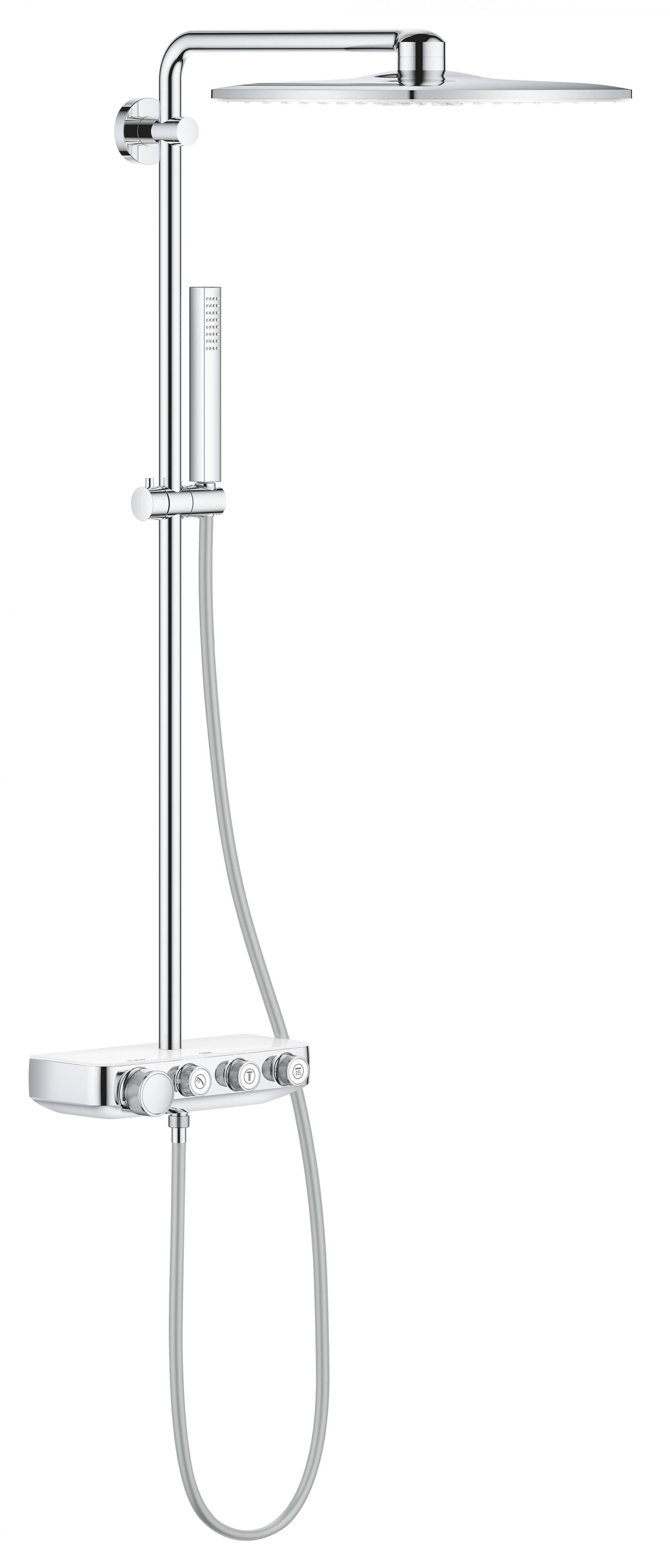 Душевая стойка Grohe Euphoria SmartControl 310 Duo Cube 26508LS0 белая луна, с термостатом