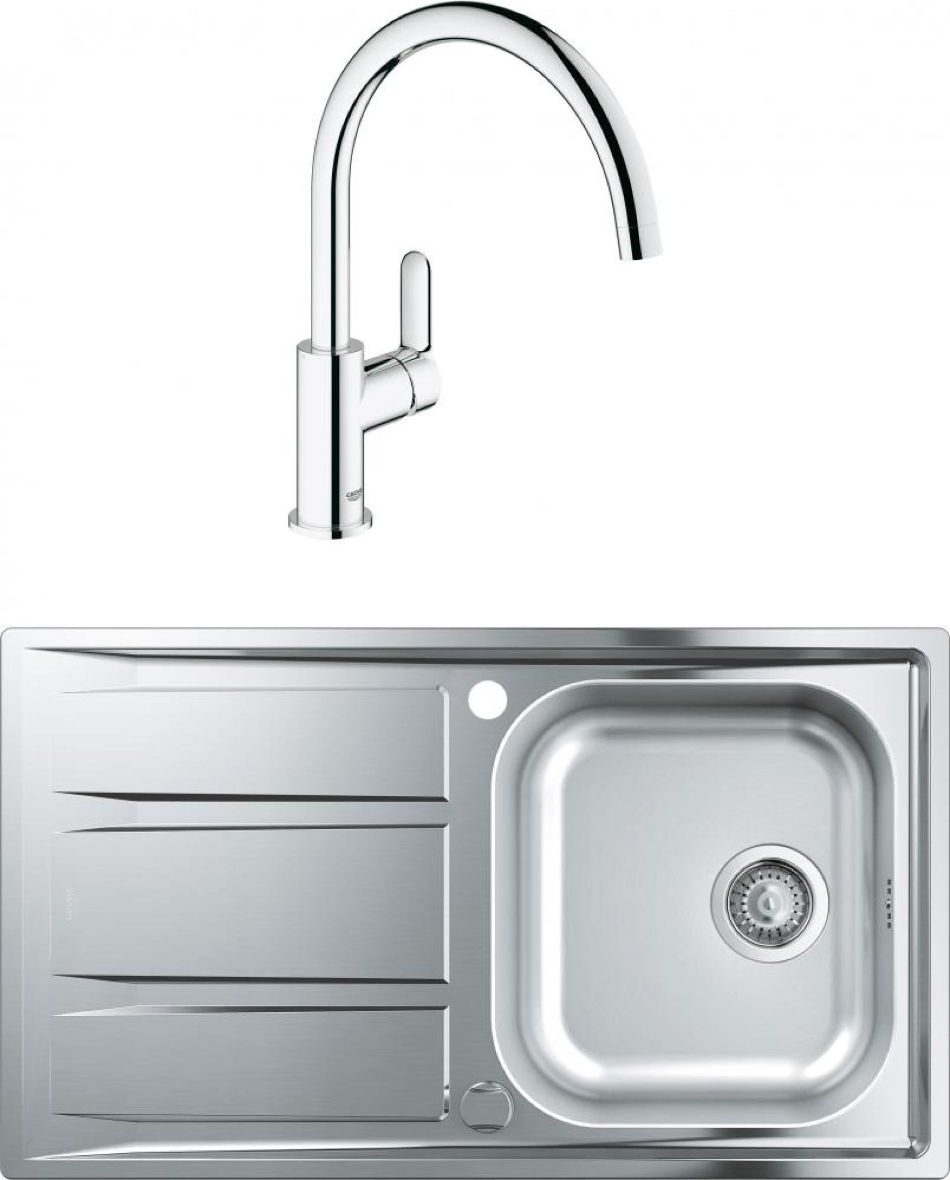 Комплект Кухонная мойка Grohe K400 31566SD0 + Смеситель Grohe BauEdge 31367000 для кухонной мойки