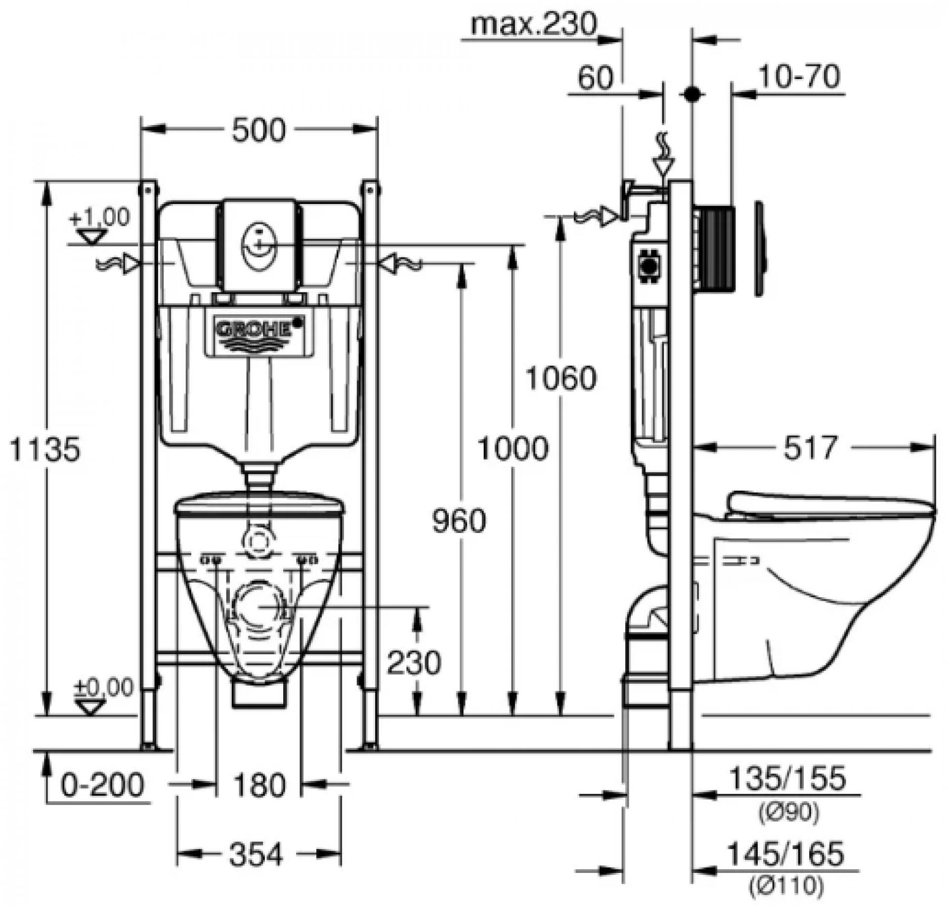 Инсталляция расстояния. Инсталляция Грое 38772001. Grohe Rapid SL 38840000. Grohe Rapid SL [38772001]. 38840000 Grohe инсталляция.