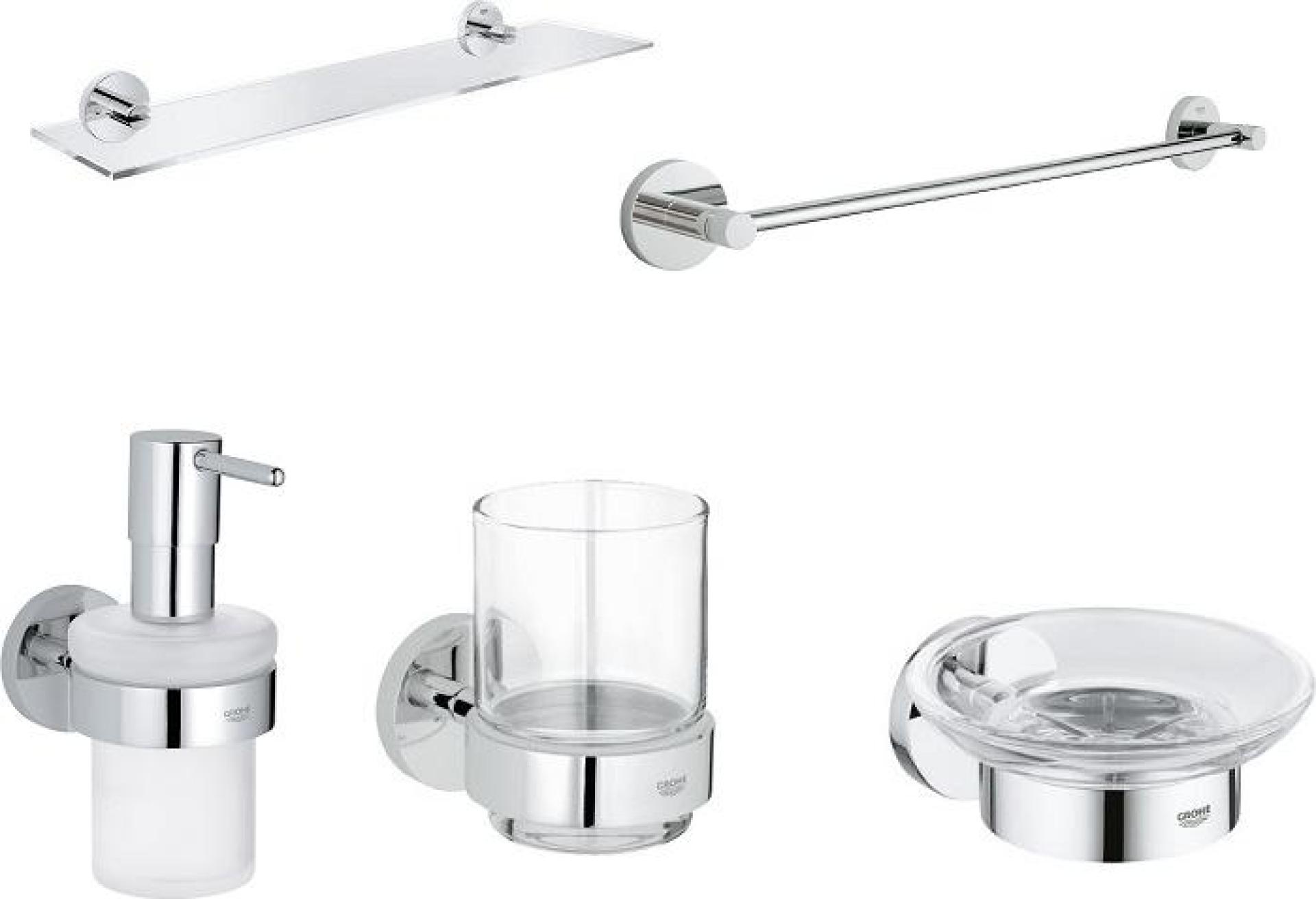 Набор 5 аксессуаров для ванны Grohe Essentials, хром