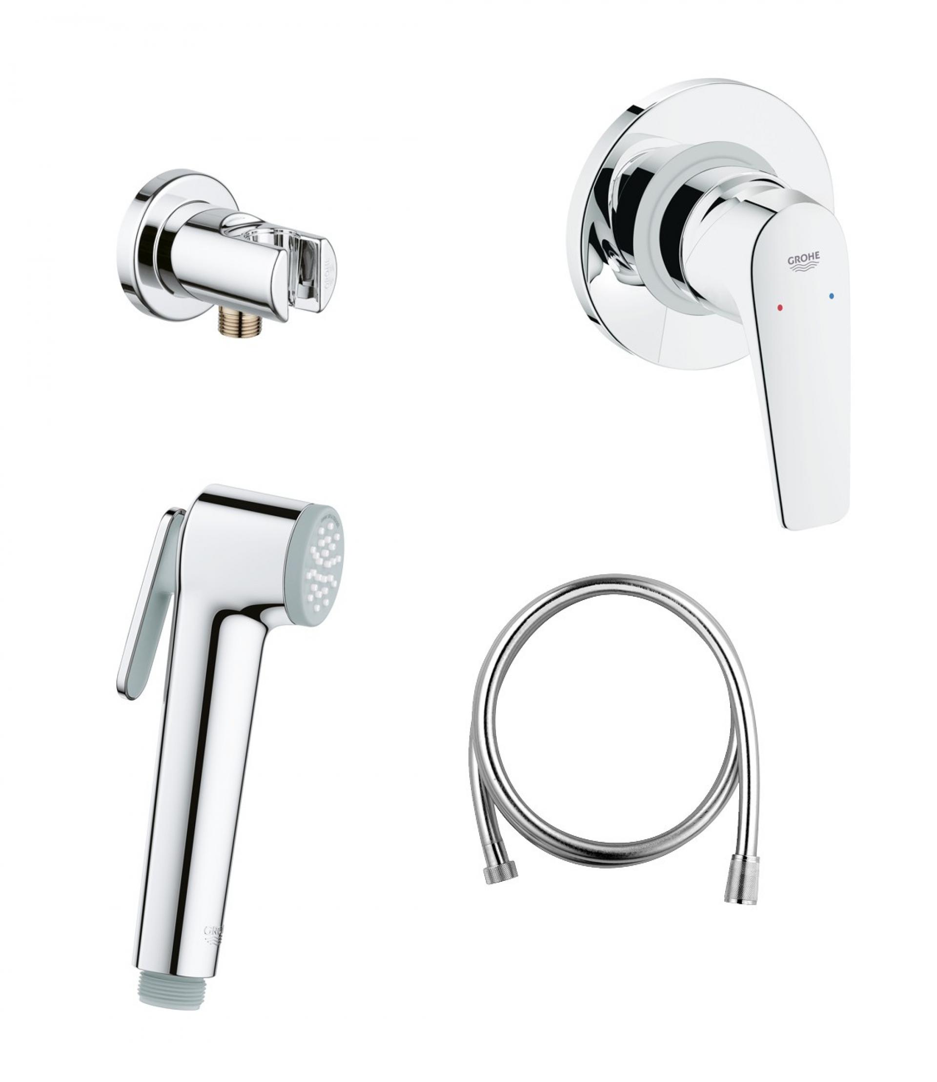 Смеситель гигиенический. Grohe BAUCLASSIC [124901]. Grohe BAUCURVE 124899. Гигиенический комплект Grohe BAUCLASSIC 124901. Grohe BAUEDGE 124898.